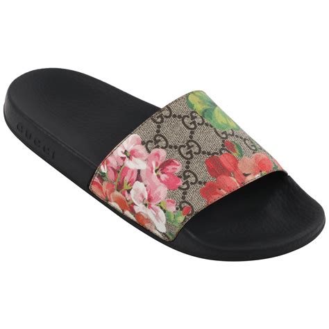 authentic gucci floral slides|floral Gucci slides women.